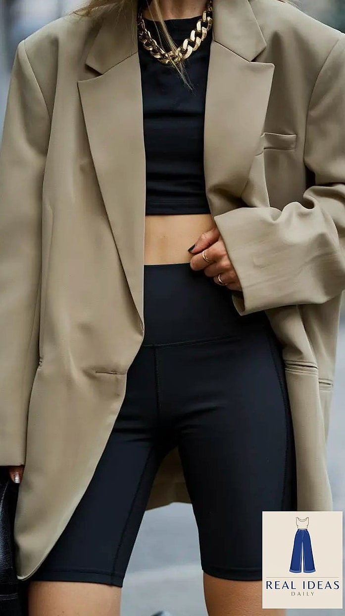 Oversized Blazer with Biker Boots