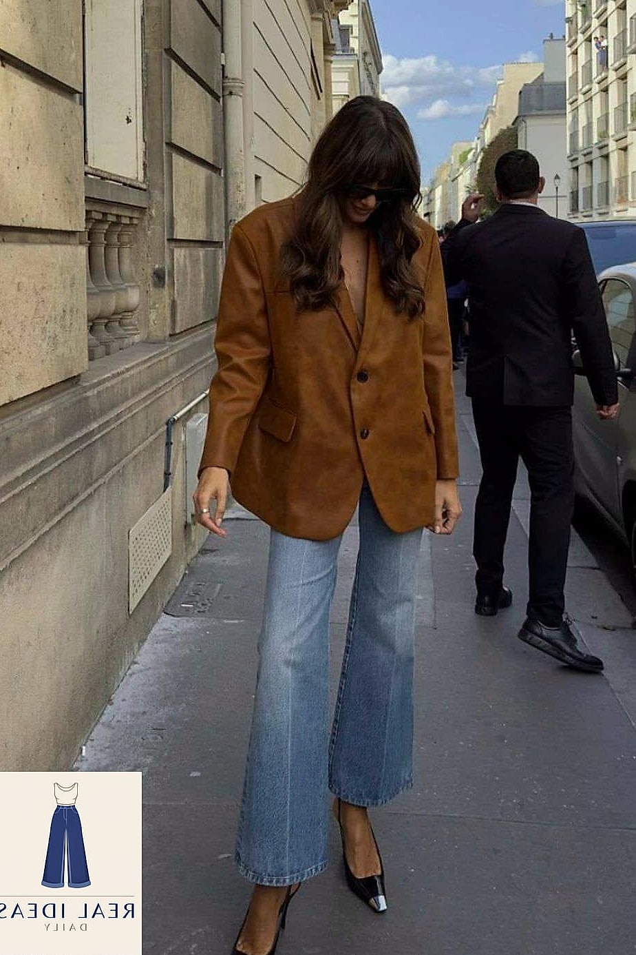 Oversized Blazer Over a Graphic Tee