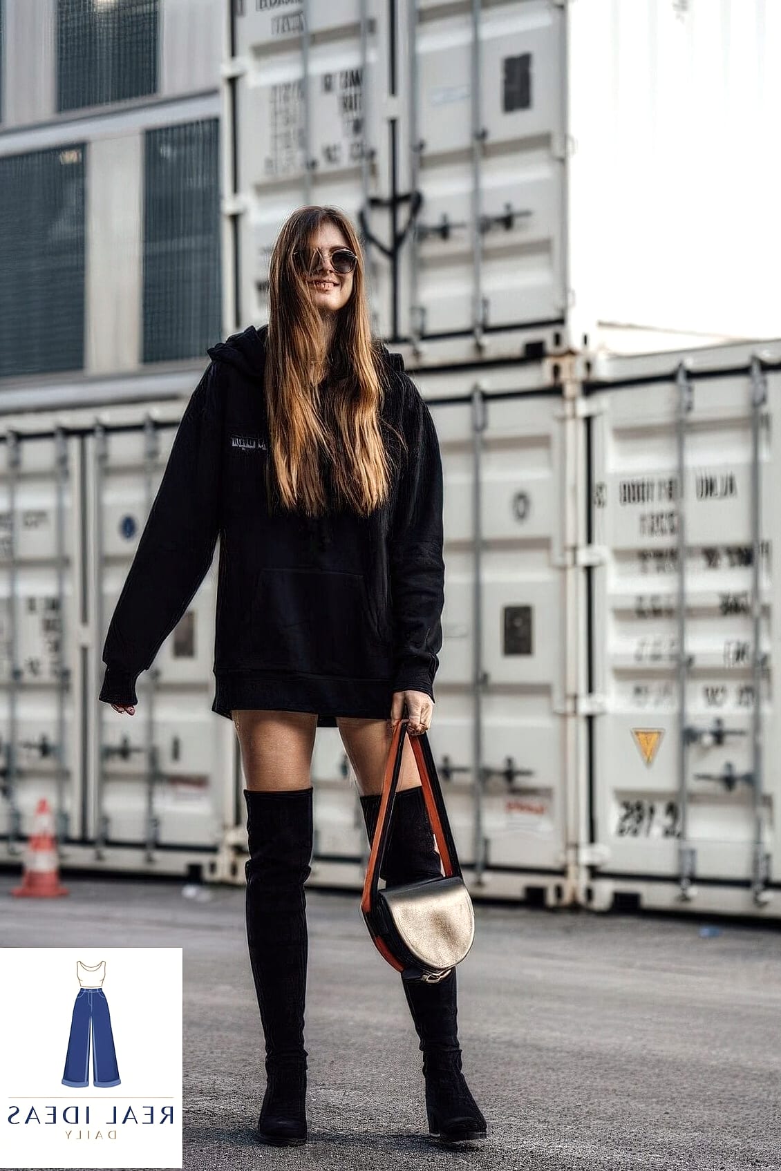 Oversized Hoodie for a Cool-Girl Contrast