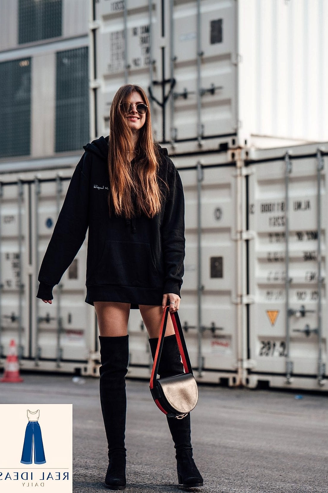 Oversized Hoodie and Boots for an Off-Duty Model Moment