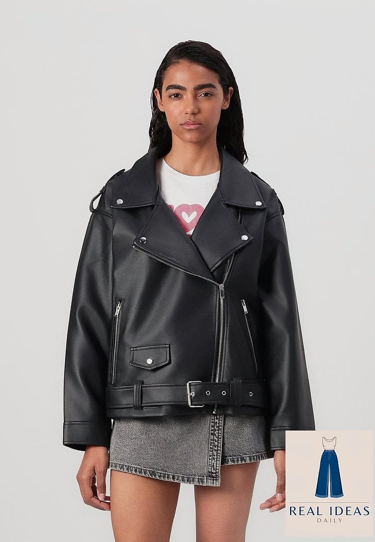 Oversized Jacket with Biker Shorts