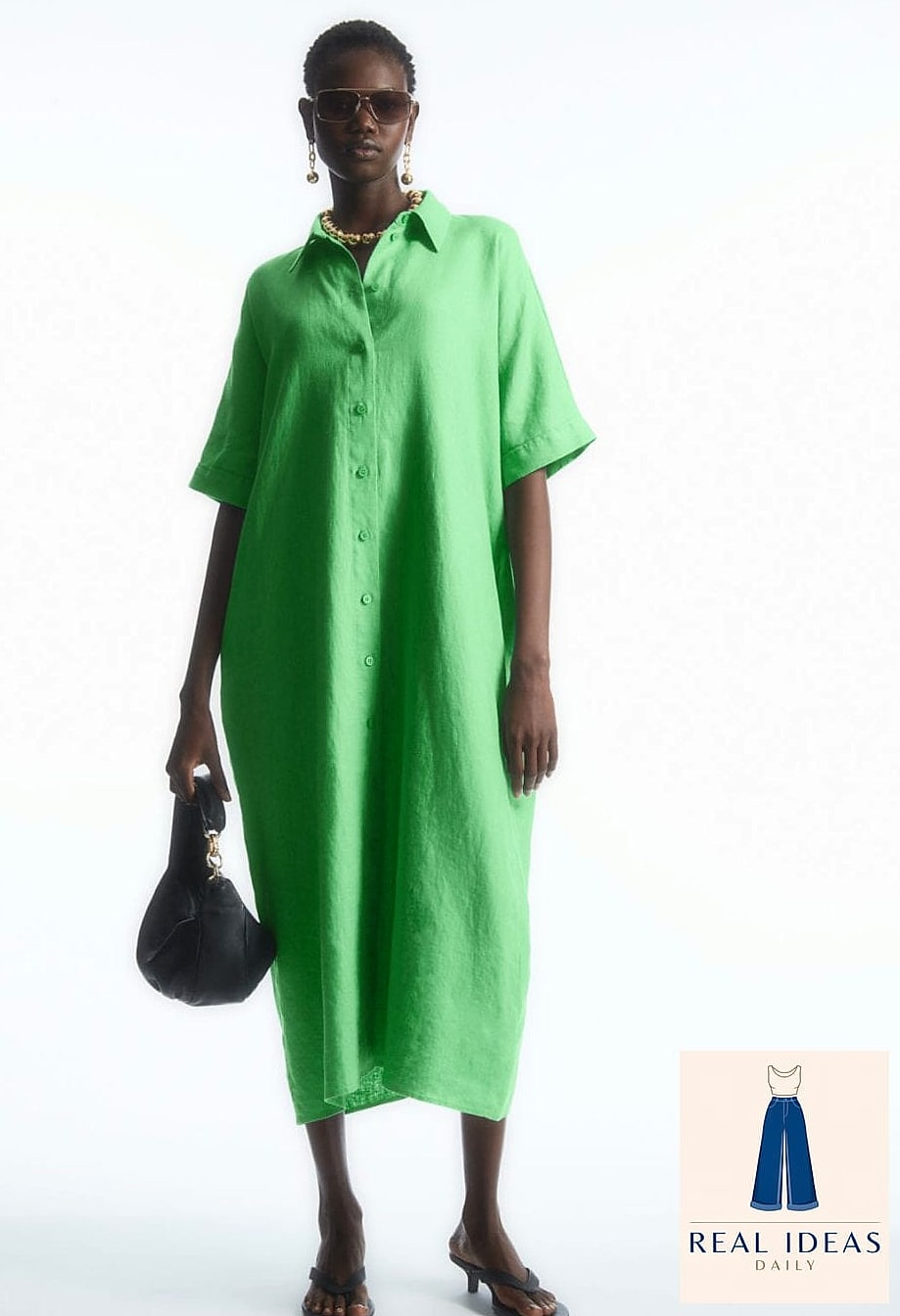 Oversized Linen Shirt Dress for Summer