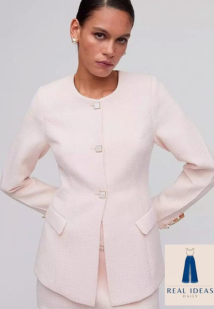 Pink Bodycon Dress with a Blazer for Work Drinks