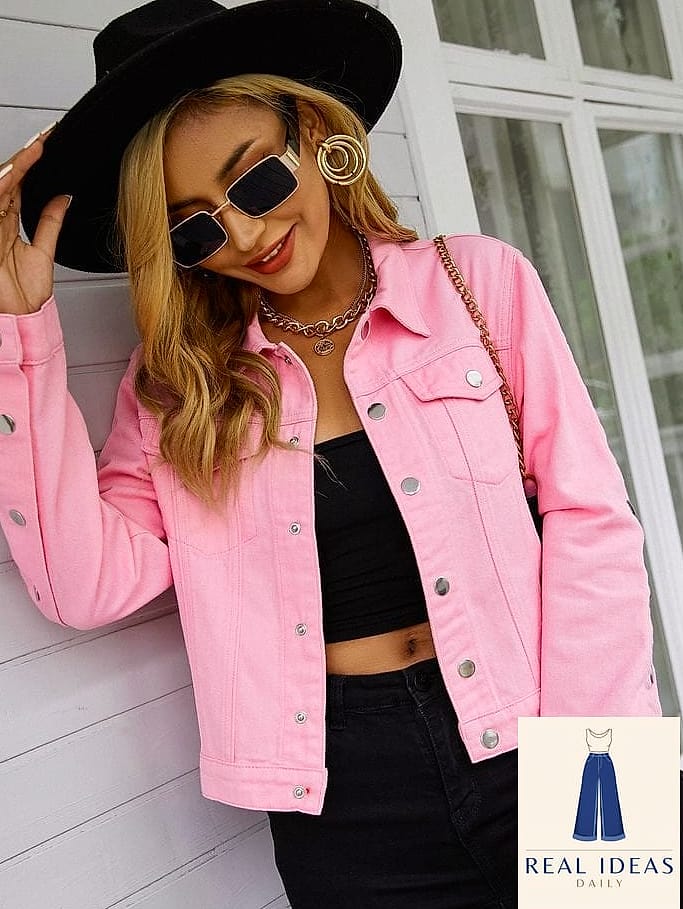 Pink Dress and Denim Jacket Combo