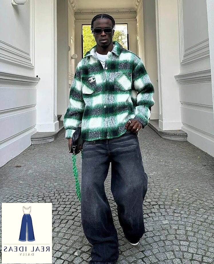PLAID FLANNEL & BAGGY JEANS