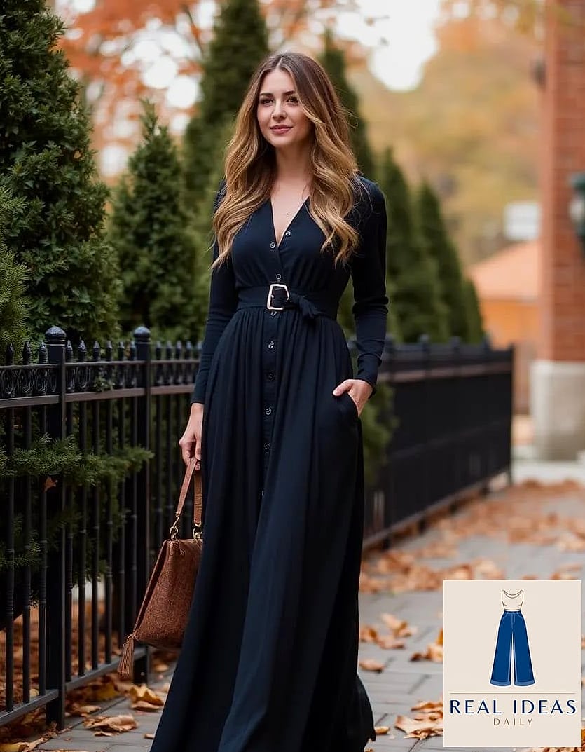 Plaid Maxi Dress for a Cozy Fall Day