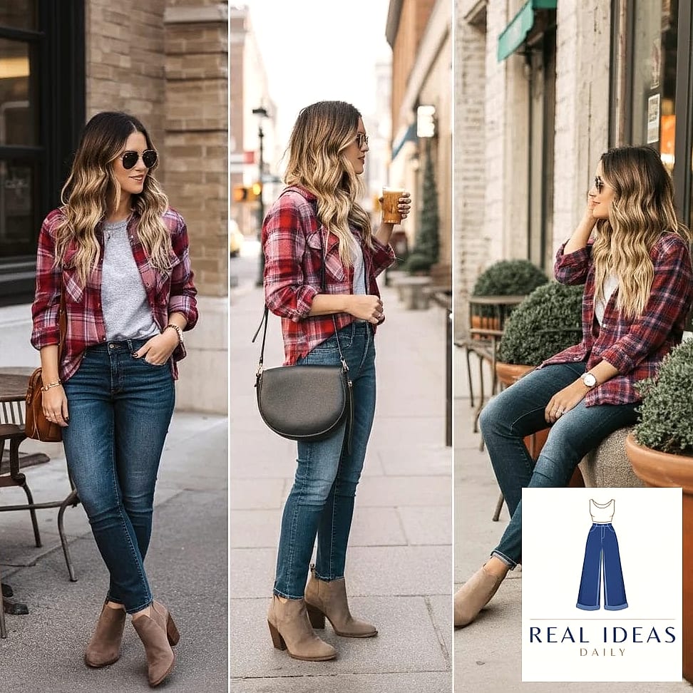 Plaid Shirt and Boots Fall Staple