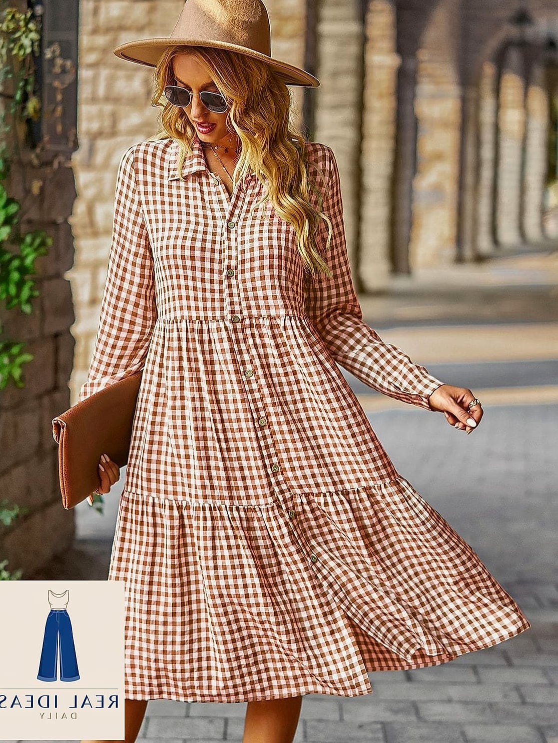 Plaid Shirt Dress with Combat Boots