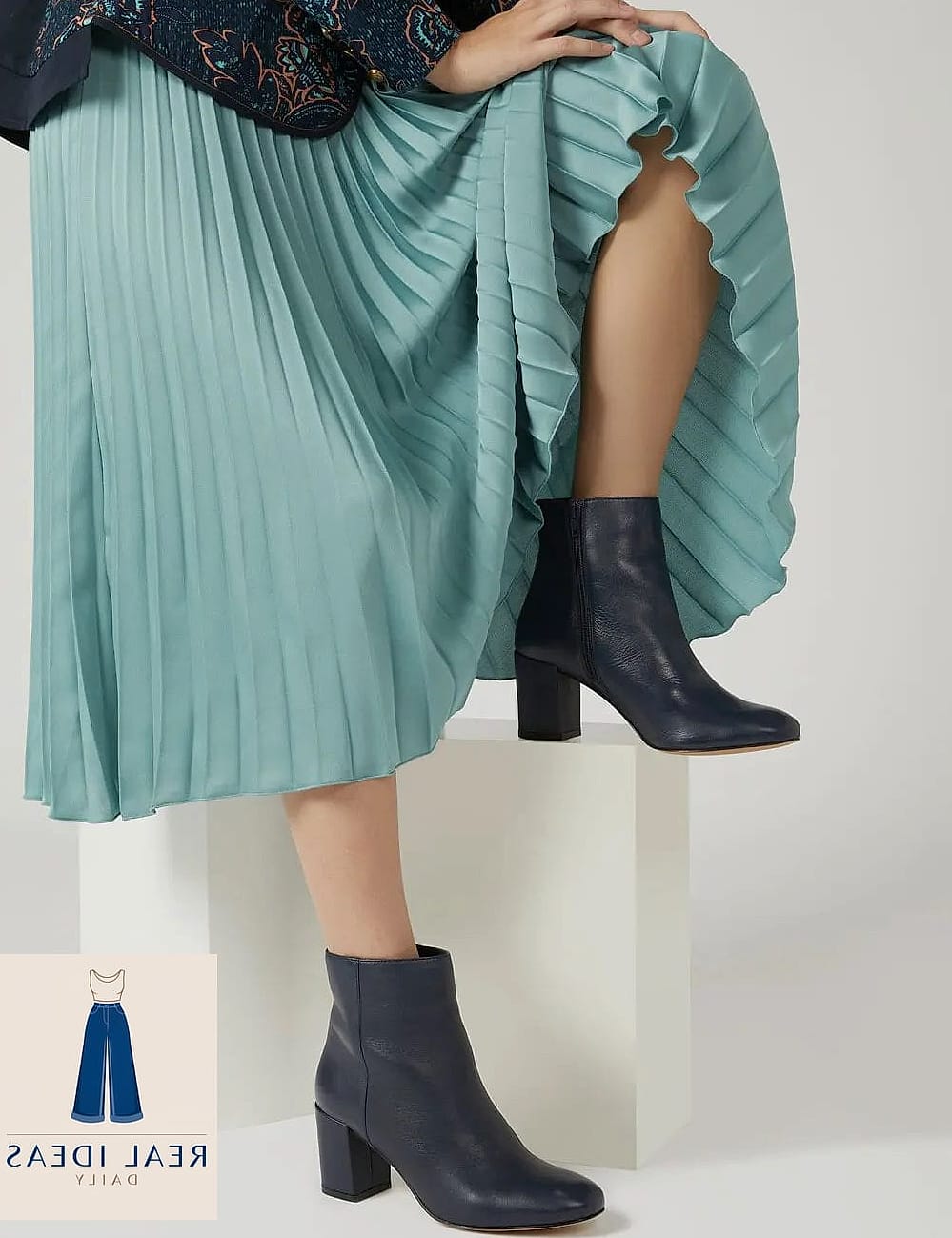 Pleated Skirt and Ankle Boots