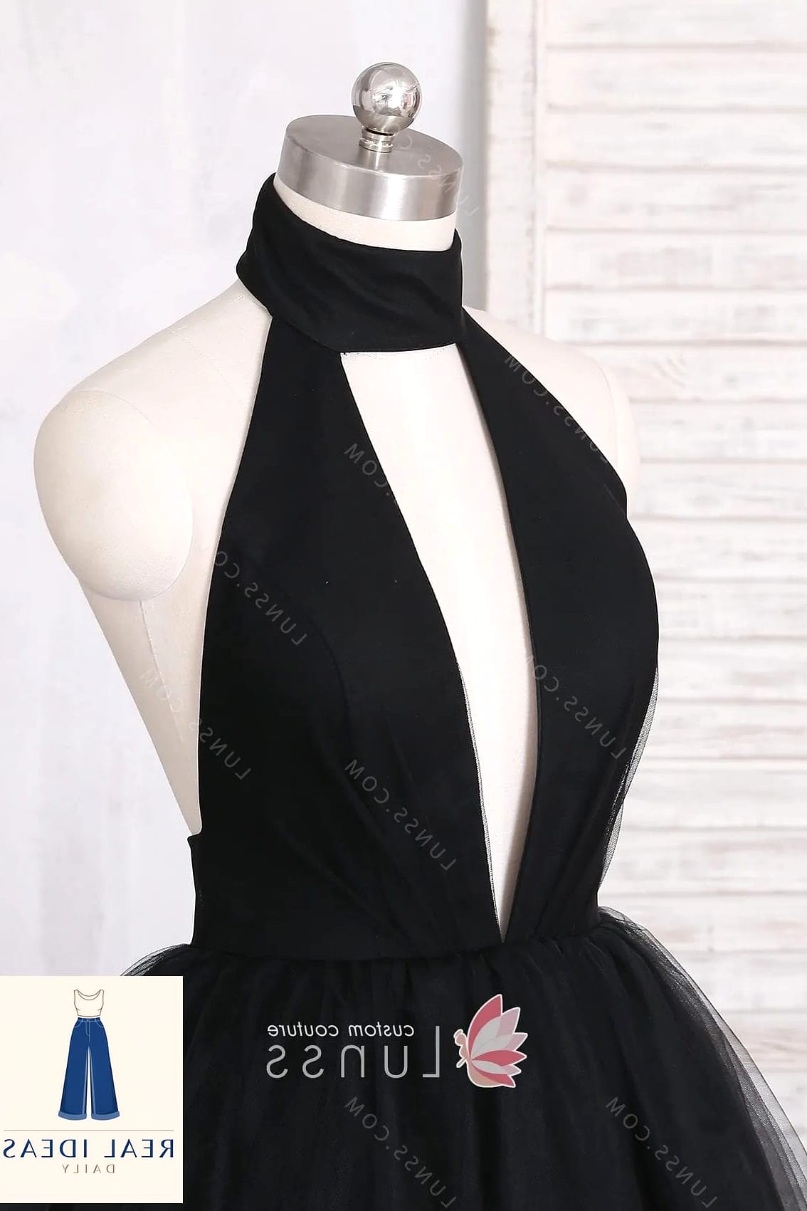 Plunge Neckline Black Dress for a Bold Statement