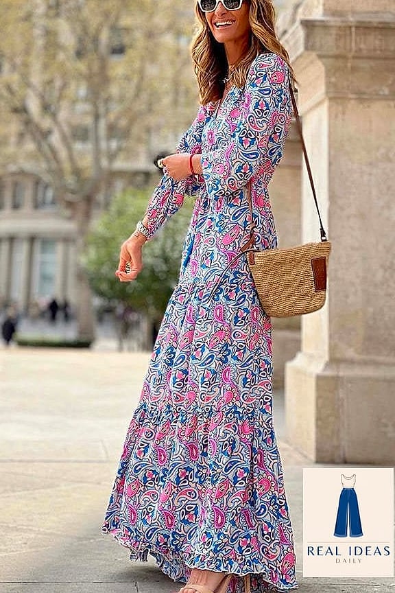 Printed Maxi with Minimalist Sandals