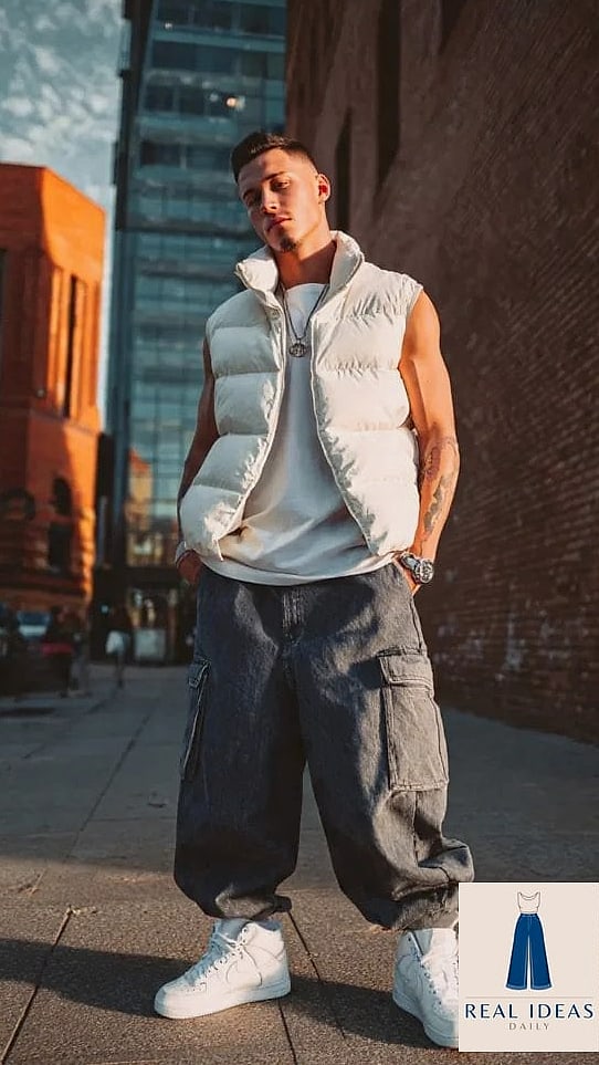 Puffer Vest Over a Turtleneck