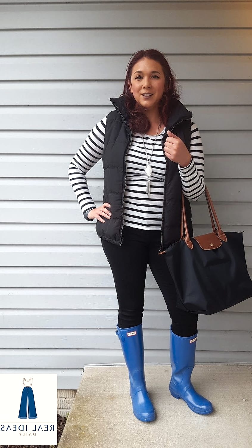 Puffer Vest and Chunky Turtleneck