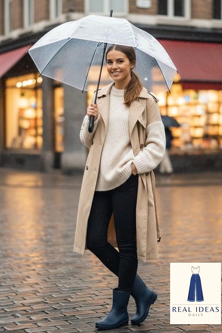 Rain Boots with a Corset Top and Trousers