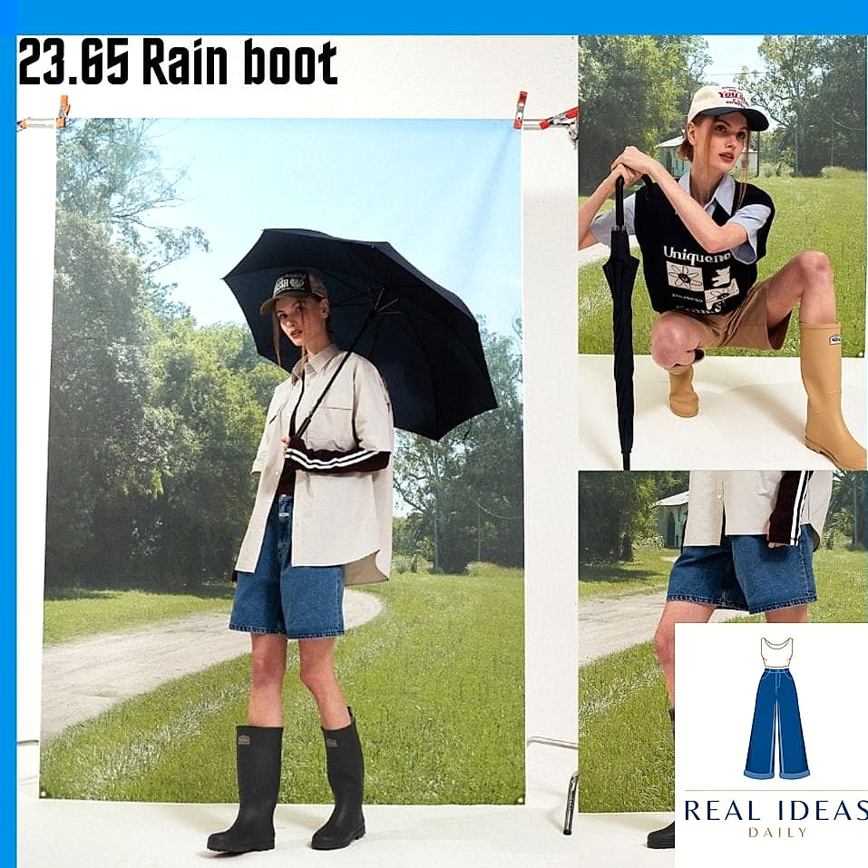 Rain Boots with a Slip Skirt and Sneaker-Style Layering