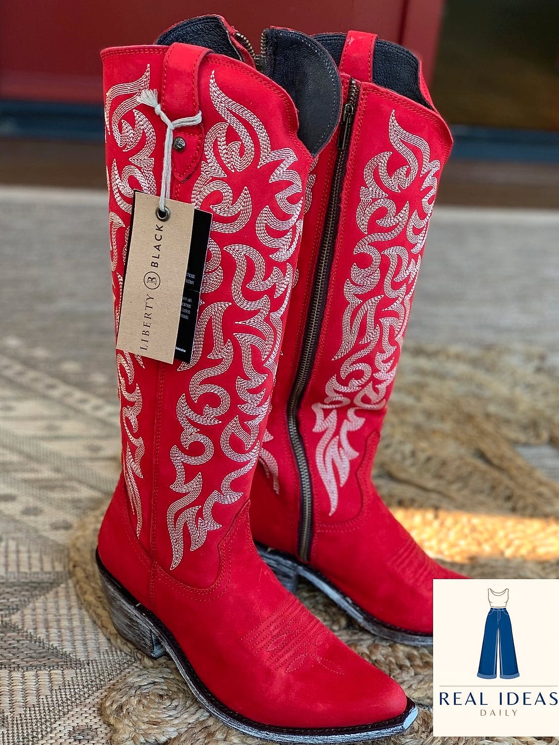 21 Red Boots Outfit Every Woman Needs to See 3 Red Boots and a Little Black Dress