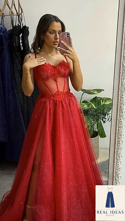 27 Red Dress Outfit That Are Trending Right Now 14 Red Corset Top Dress for Defined Silhouette