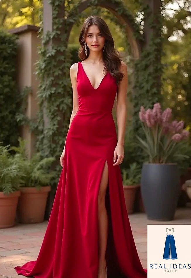 27 Red Dress Outfit That Are Trending Right Now 13 Red Dress and Faux Fur Stole for Extra Glam