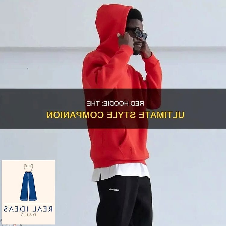 Red Hoodie Layered Over a Turtleneck