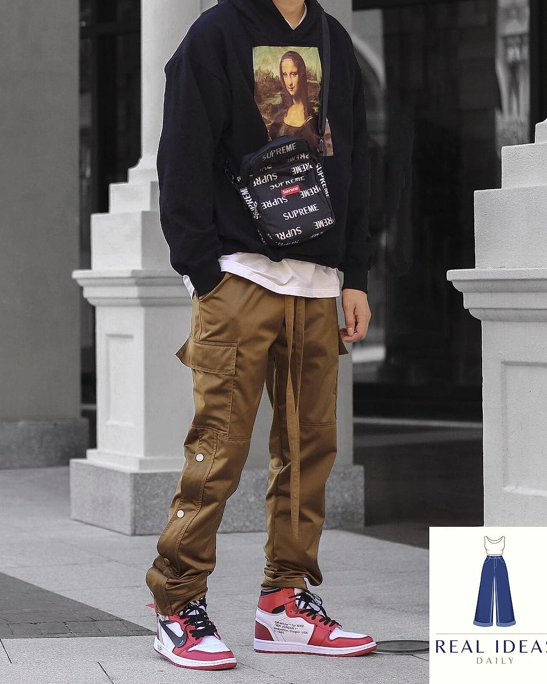 Red Hoodie and Cargo Pants Combo