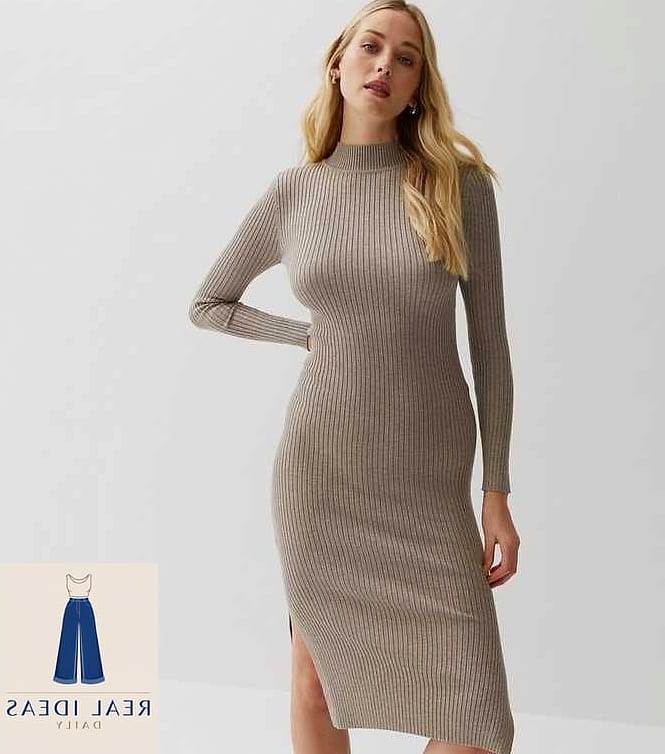 29 Winter Dress Outfit That Are Dreamy and So Inspiring 15 Ribbed Midi Dress with Long Wool Coat