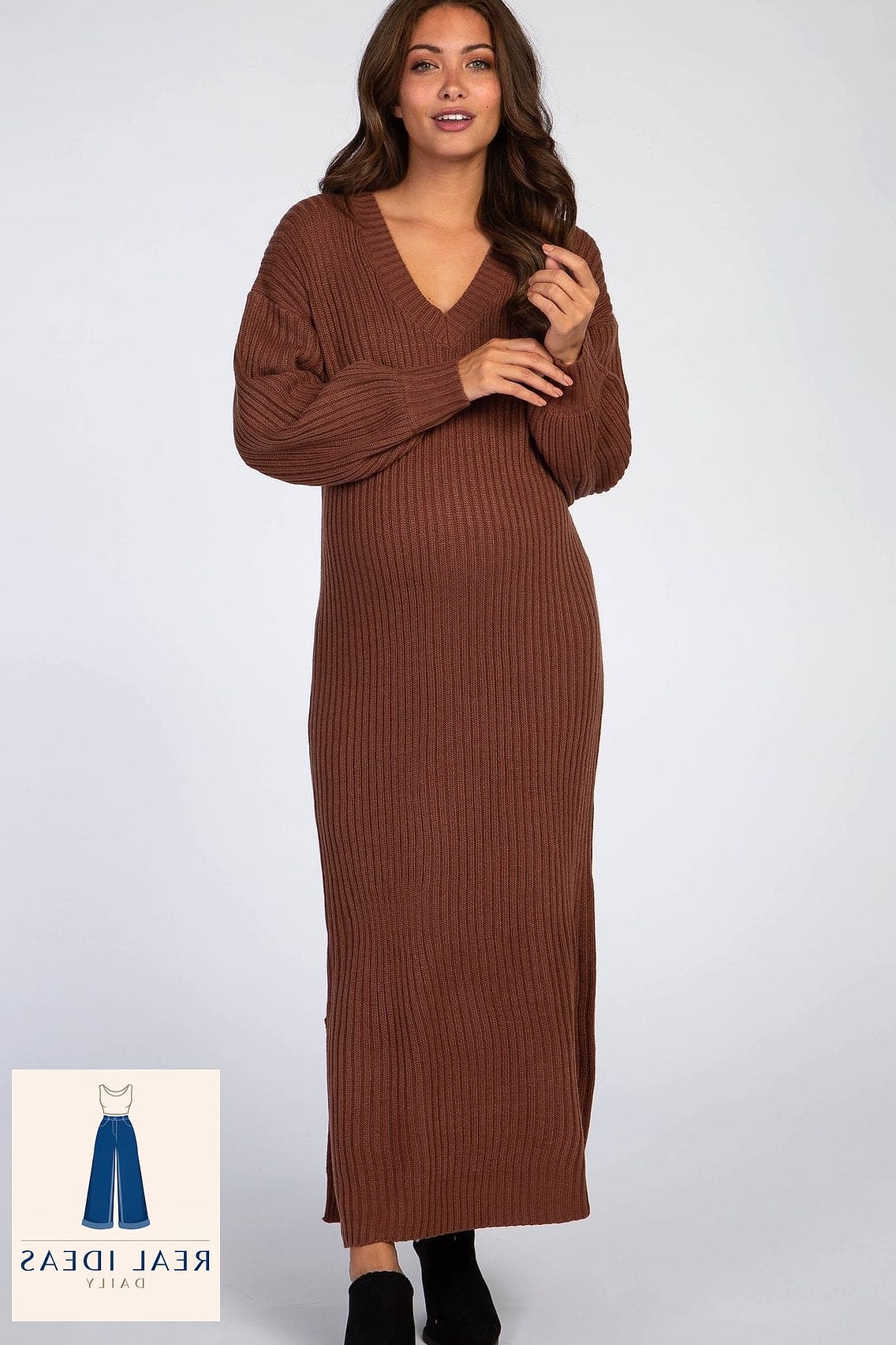 24 Sweater Dress Outfit That Are Going Viral on Pinterest Right Now 11 Ribbed Sweater Dress with a Structured Blazer