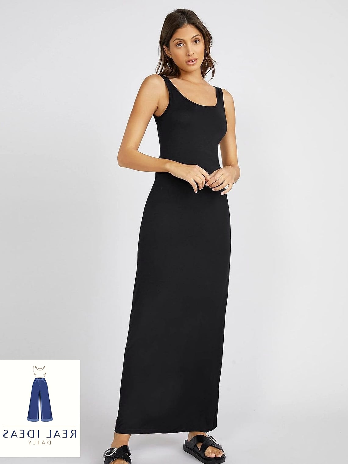 Ribbed Tank Dress with a Bucket Hat