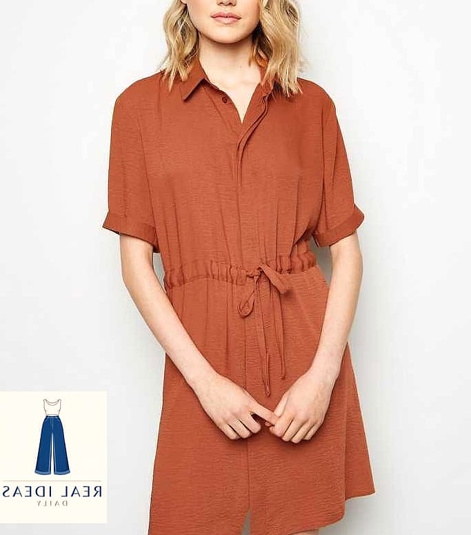 Rust-Toned Shirt Dress for Fall