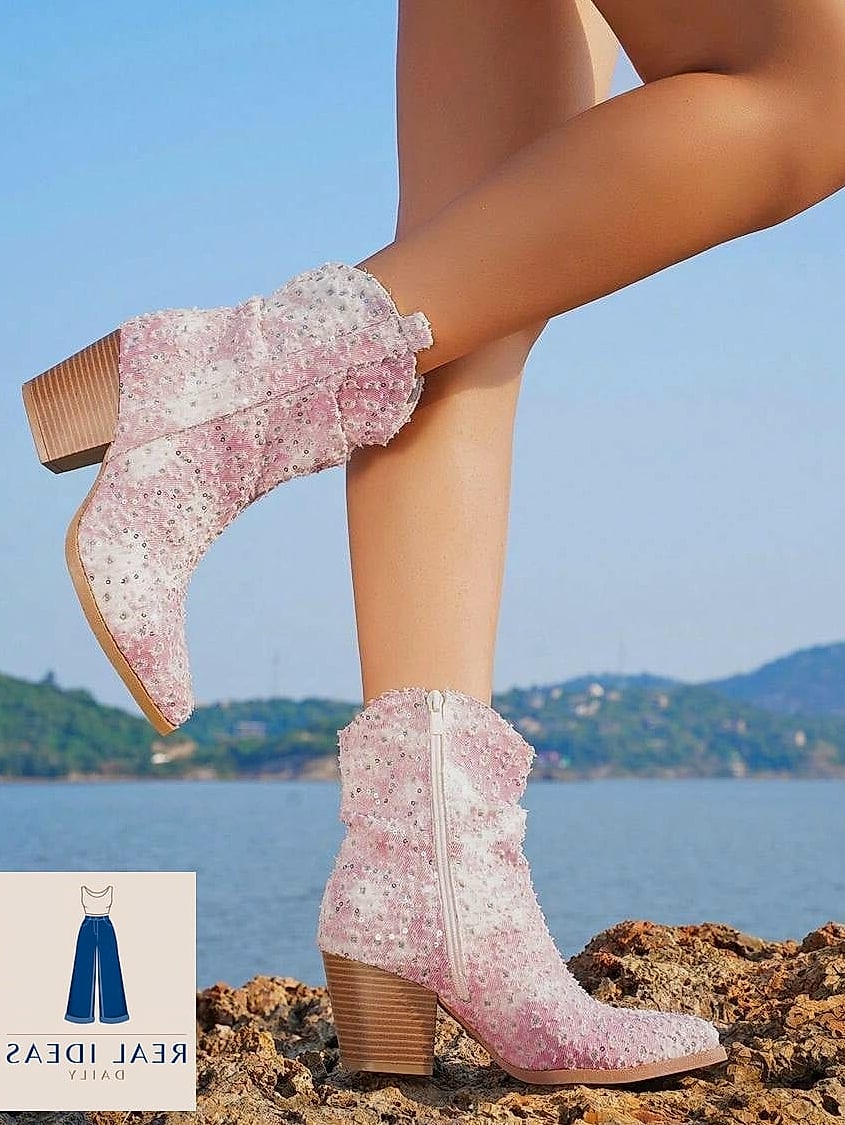 30 Cowboy Boots Outfit That Are Going Viral on Pinterest Right Now 29 Sequin Top and Straight Jeans for Date Night