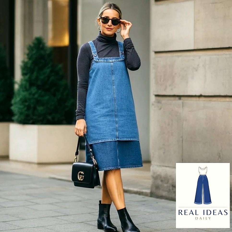Shirt Dress with a Turtleneck Underneath