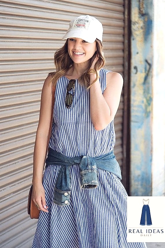 Shirt Dress and Baseball Cap Combo