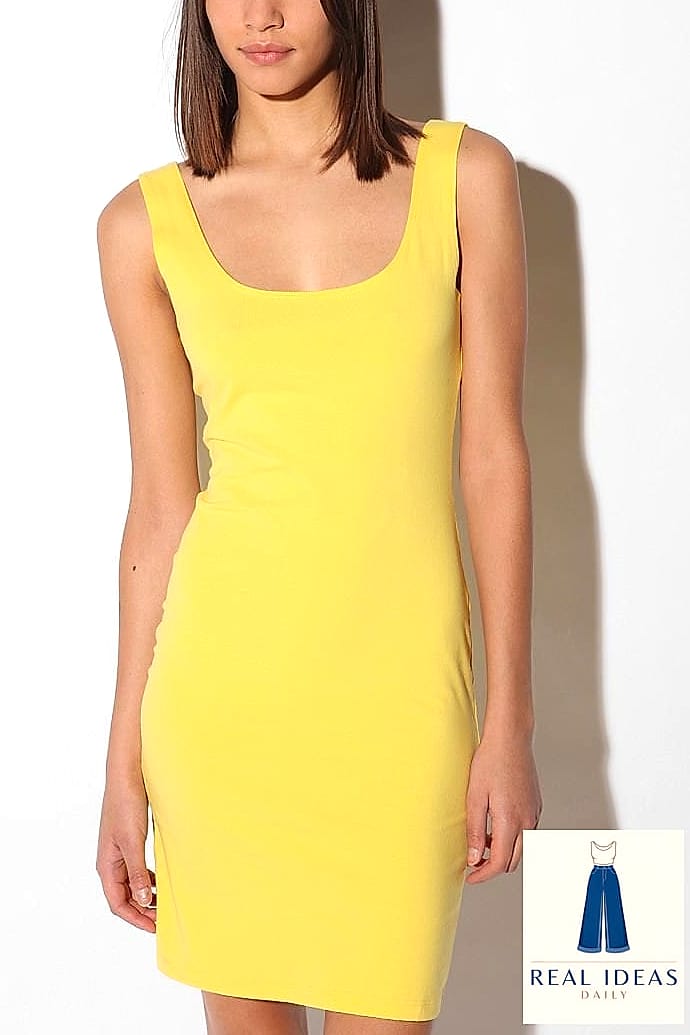 29 Yellow Dress Outfit That Are Breathtakingly Beautiful 2 Show Off Your Figure in a Yellow Tank Dress