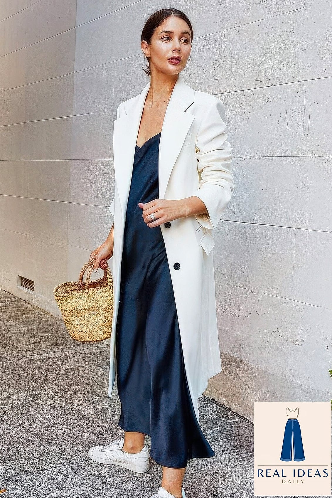21 Silk Dress Outfit Worth Bookmarking Right Now 20 The Silk Dress and Sneaker Combo for Errands