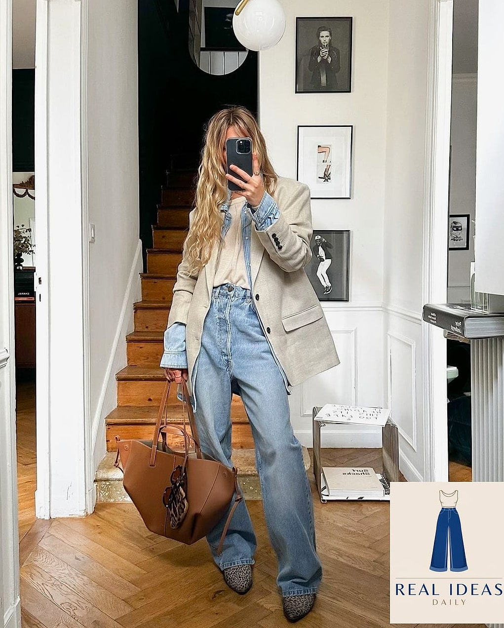 Slip Dress Layered Over Jeans