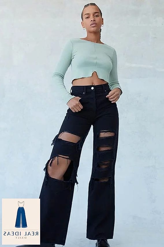 Slip Dress Layered Over Jeans