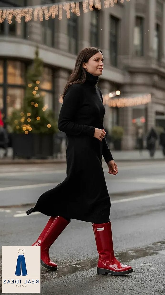 Slip Dress Layered Under a Chunky Cardigan