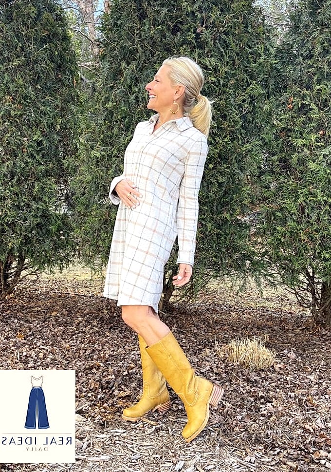 Slip dress layered over a turtleneck