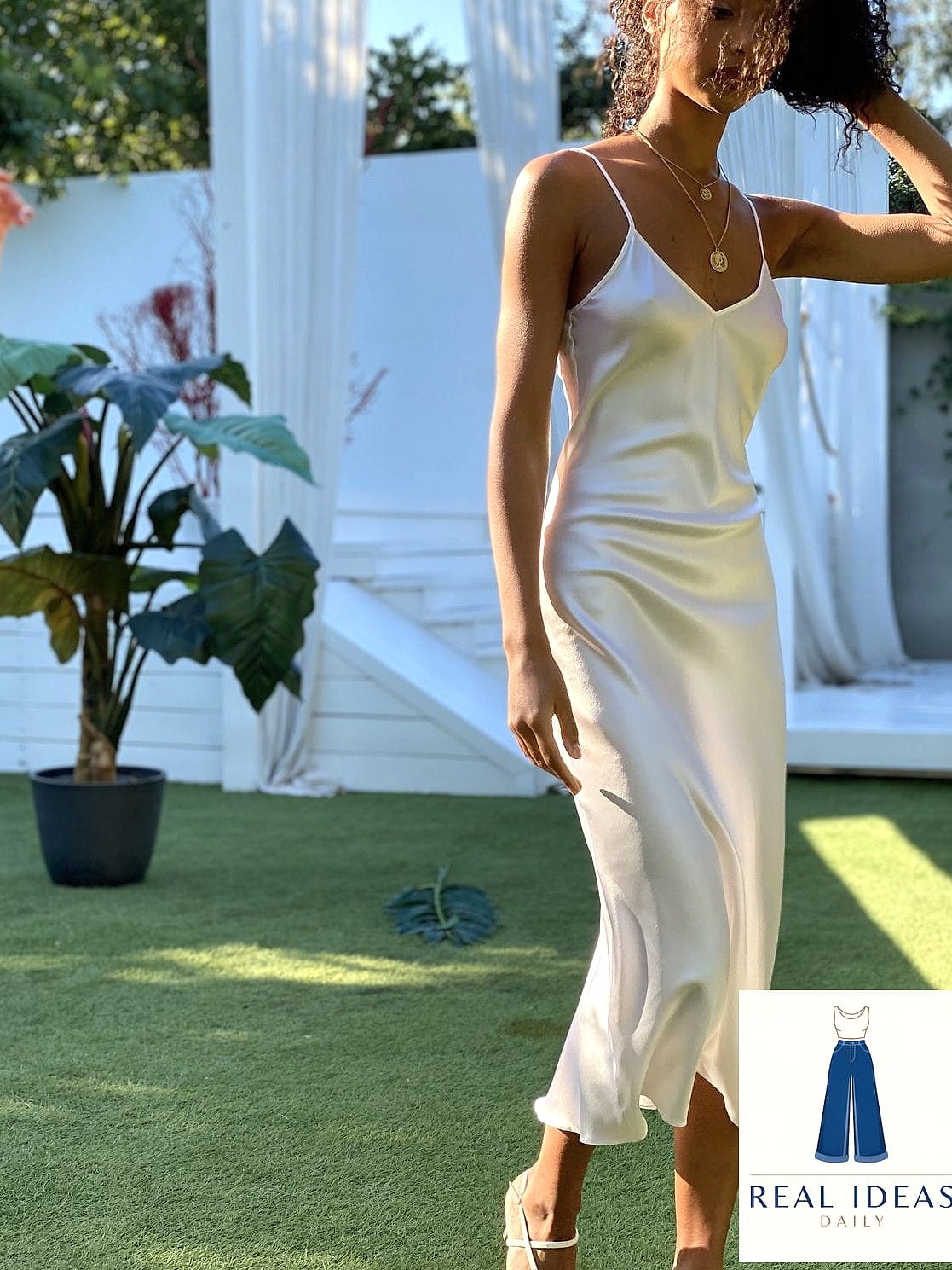 26 White Dress Outfit That Are Absolutely Stunning 4 Slip Dress and Denim Jacket