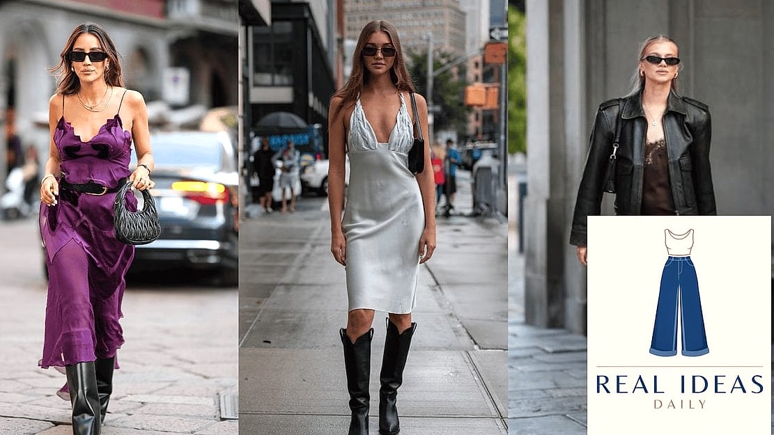 Slip Dress and Thigh-Highs for Unexpected Contrast