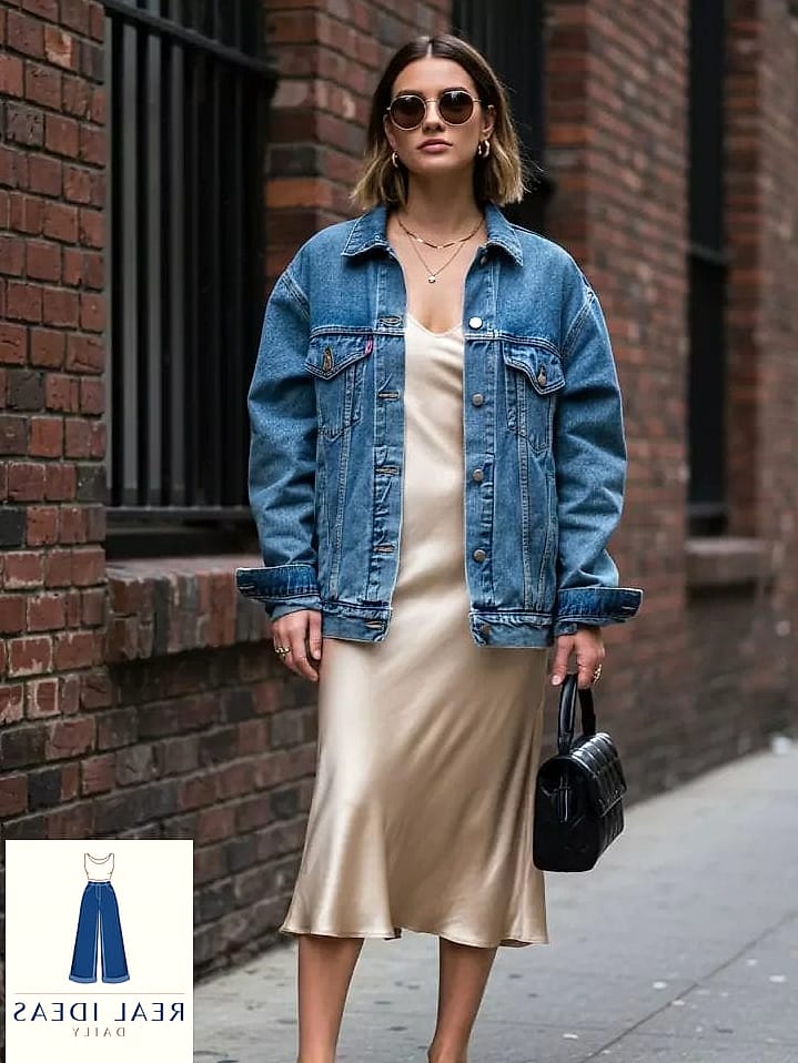 Slip Dress With a Denim Jacket