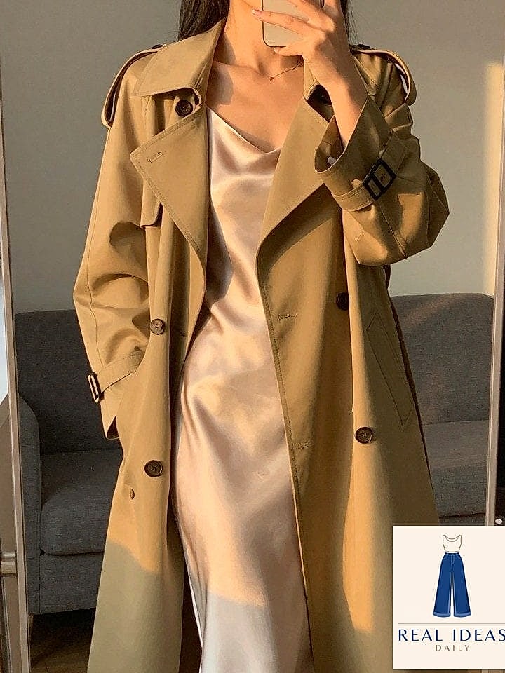 Slip Dress Under a Trench Coat
