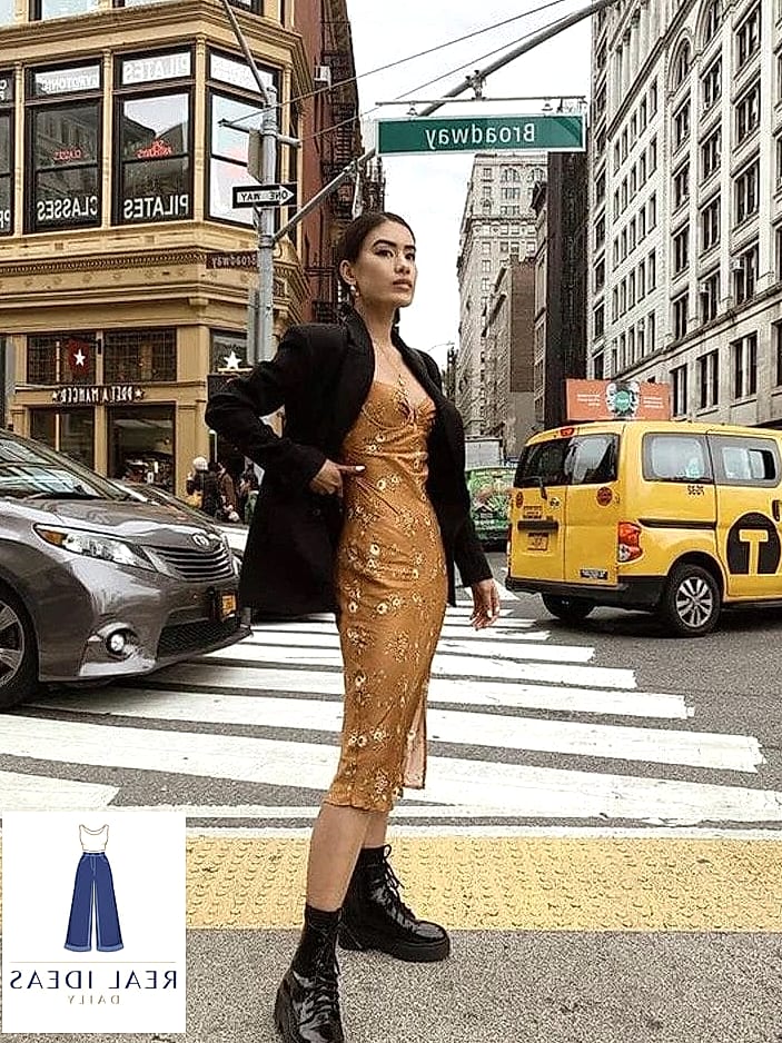 Slip Dress and Ankle Boots for Fall