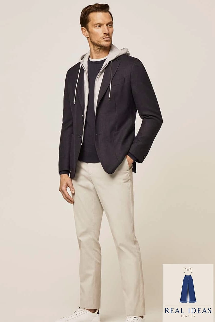 The Sporty Chic Blazer and Hoodie Layer