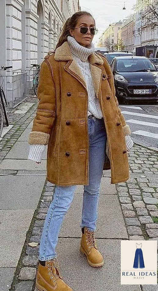 30 Timberland Boots Outfit Women That Are Breathtakingly Beautiful 31 Statement Coat and Everything Neutral