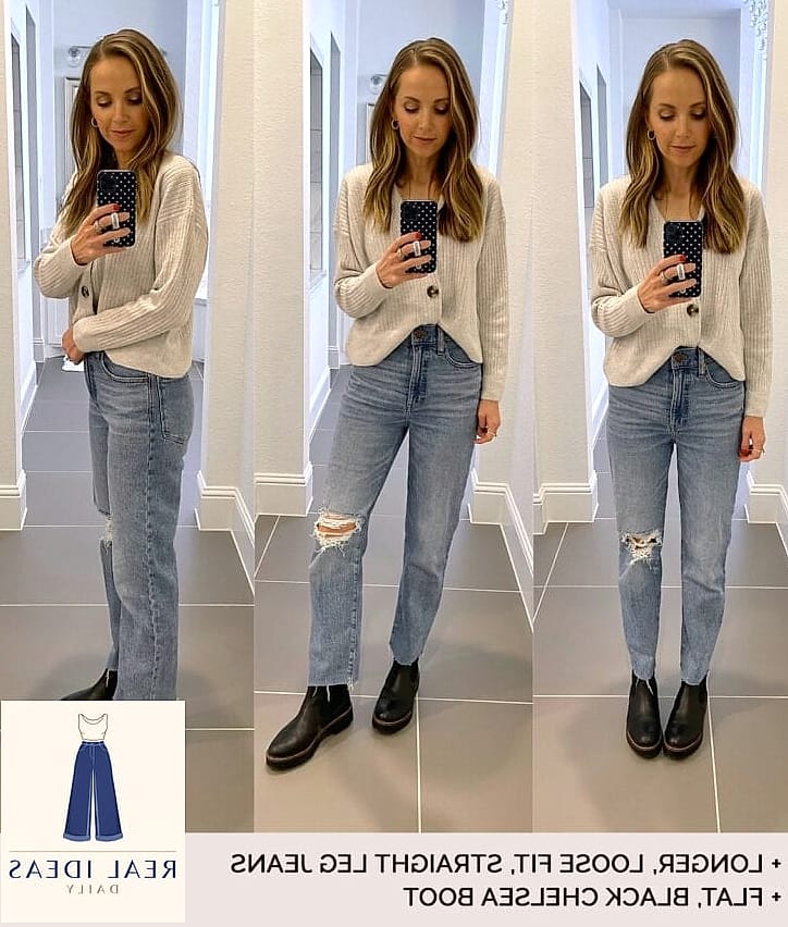 Straight-Leg Jeans and Chunky Ankle Boots