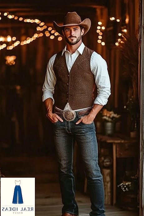 30 Cowboy Boots Outfit That Are Going Viral on Pinterest Right Now 31 Structured Vest Over a Button-Down