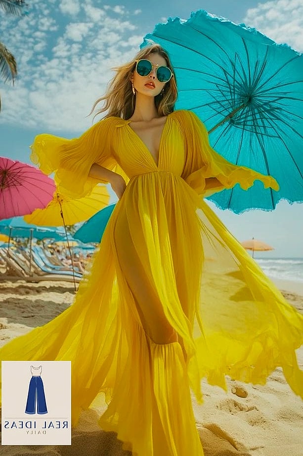 29 Yellow Dress Outfit That Are Breathtakingly Beautiful 21 Style a Yellow Dress for a Beach Vacation