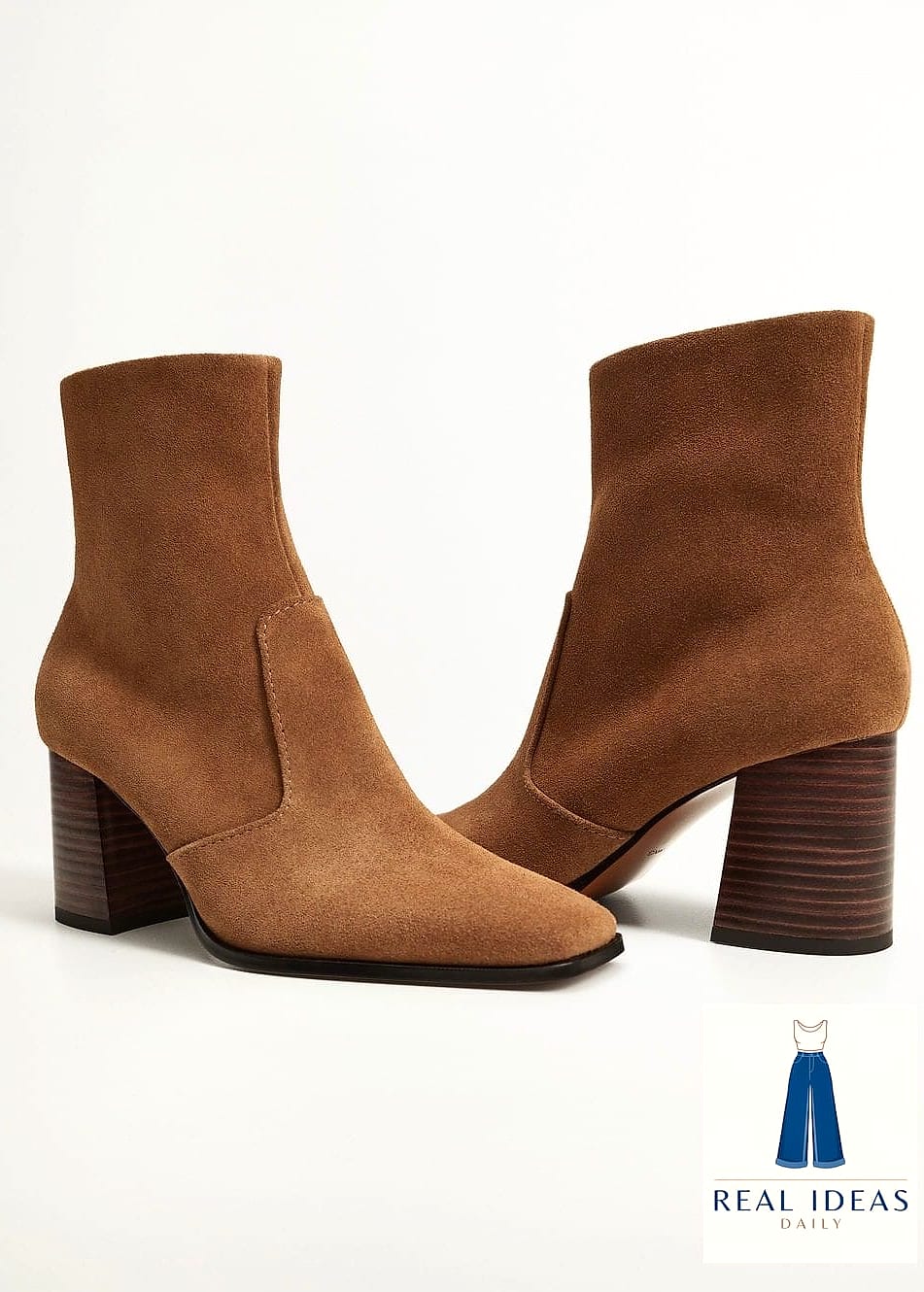 Suede Ankle Boots with a Wrap Dress