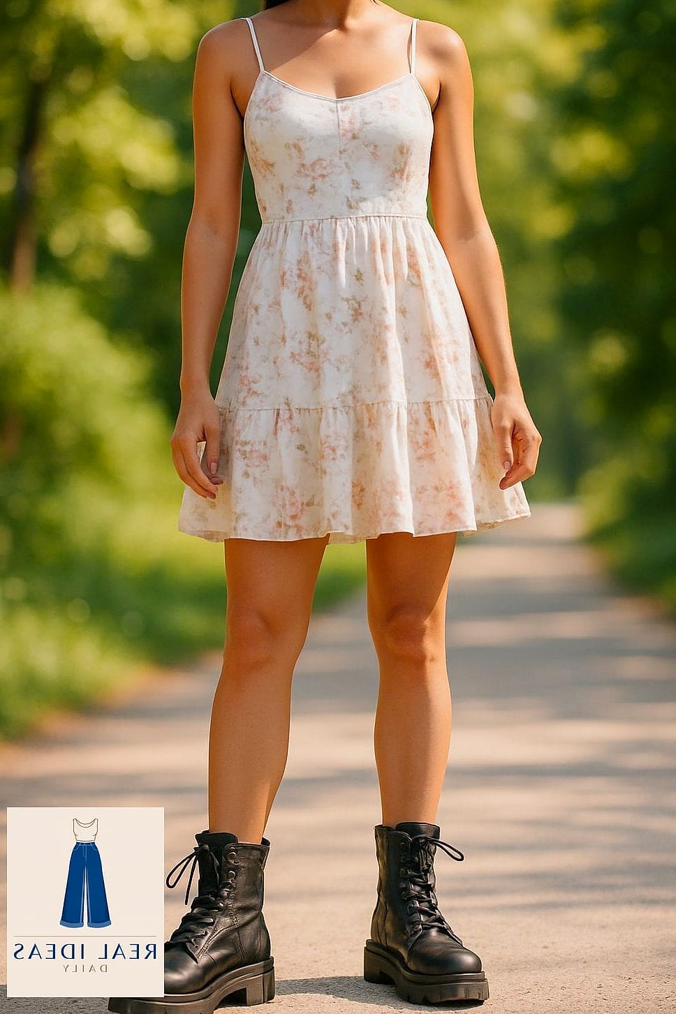 Sundress and Ankle Boots for Fall Transition