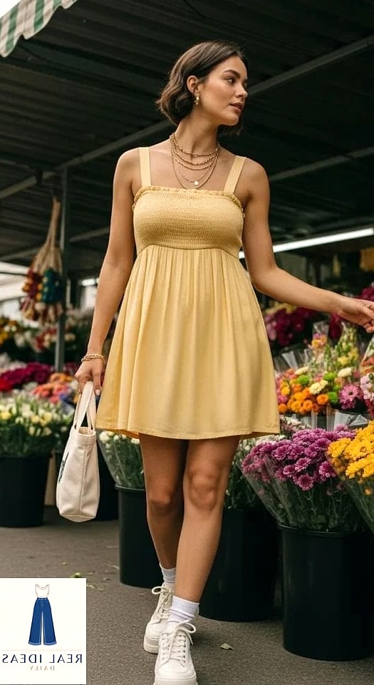 Sundress with Chunky Sneakers for Casual Cool
